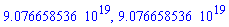 0.9076658536e20, 0.9076658536e20