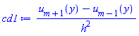 (u[m+1](y)-u[m-1](y))/h^2