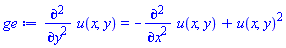 diff(diff(u(x, y), y), y) = -(diff(diff(u(x, y), x), x))+u(x, y)^2