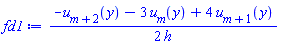 (1/2)*(-u[m+2](y)-3*u[m](y)+4*u[m+1](y))/h
