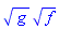 g^(1/2)*f^(1/2)
