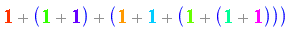 Parse:-ConvertTo1D, "invalid input %1", `%+`(`%+`(Typesetting:-mn("1", mathcolor = "#FF2B00", size = "16", fontweight = "bold"), `%+`(Typesetting:-mn("1", mathcolor = "#37FF00", size = "16", fontweight = "bold"), Typesetting:-mn("1", mathcolor = "#5500FF", size = "16", fontweight = "bold"))), `%+`(`%+`(Typesetting:-mn("1", mathcolor = "#FF9200", size = "16", fontweight = "bold"), Typesetting:-mn("1", mathcolor = "#00E0FF", size = "16", fontweight = "bold")), `%+`(Typesetting:-mn("1", mathcolor = "#57FF00", size = "16", fontweight = "bold"), `%+`(Typesetting:-mn("1", mathcolor = "#00FF87", size = "16", fontweight = "bold"), Typesetting:-mn("1", mathcolor = "#FF00EB", size = "16", fontweight = "bold")))))