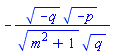 -(-q)^(1/2)*(-p)^(1/2)/((m^2+1)^(1/2)*q^(1/2))
