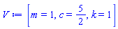 [m = 1, c = 5/2, k = 1]