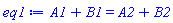 A1+B1 = A2+B2