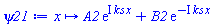 proc (x) options operator, arrow; A2*exp(I*ks*x)+B2*exp(-I*ks*x) end proc