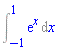 Int(exp(x), x = -1 .. 1)