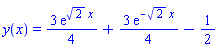 y(x) = (3/4)*exp(2^(1/2)*x)+(3/4)*exp(-2^(1/2)*x)-1/2