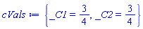 {_C1 = 3/4, _C2 = 3/4}