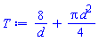 8/d+(1/4)*Pi*d^2