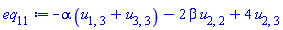 -alpha*(u[1, 3]+u[3, 3])-2*beta*u[2, 2]+4*u[2, 3]