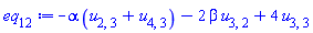 -alpha*(u[2, 3]+u[4, 3])-2*beta*u[3, 2]+4*u[3, 3]