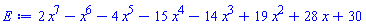 2*x^7-x^6-4*x^5-15*x^4-14*x^3+19*x^2+28*x+30