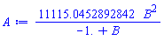 11115.0452892842*B^2/(-1.+B)