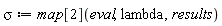 sigma := map[2](eval, lambda, results)