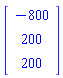 Vector(3, {(1) = -800, (2) = 200, (3) = 200})