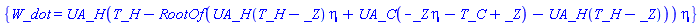 {W_dot = UA_H(T_H-RootOf(UA_H(T_H-_Z)*eta+UA_C(-_Z*eta-T_C+_Z)-UA_H(T_H-_Z)))*eta}