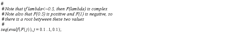 seq(evalf(F(j)), j = .1 .. 1, .1)