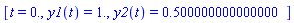 [t = 0., y1(t) = 1., y2(t) = .500000000000000]