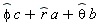 a*`#mover(mi("r"),mo("&and;"))`+b*`#mover(mi("&theta;",fontstyle = "normal"),mo("&and;"))`+c*`#mover(mi("&phi;",fontstyle = "normal"),mo("&and;"))`