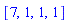[7, 1, 1, 1]