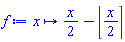 proc (x) options operator, arrow; (1/2)*x-round((1/2)*x) end proc
