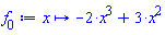 proc (x) options operator, arrow; -2*x^3+3*x^2 end proc