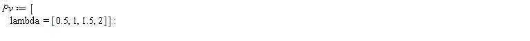 Pv := [lambda = [.5, 1, 1.5, 2]]: