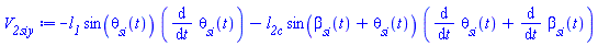 -l__1*sin(theta__si(t))*(diff(theta__si(t), t))-l__2c*sin(beta__si(t)+theta__si(t))*(diff(theta__si(t), t)+diff(beta__si(t), t))