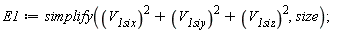 E1 := simplify(V__1six^2+V__1siy^2+V__1siz^2, size)