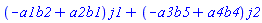 (-a1b2+a2b1)*j1+(-a3b5+a4b4)*j2