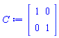 Matrix(2, 2, {(1, 1) = 1, (1, 2) = 0, (2, 1) = 0, (2, 2) = 1})