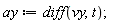 ay := diff(vy, t)