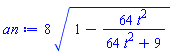 8*(1-64*t^2/(64*t^2+9))^(1/2)