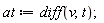 at := diff(v, t)