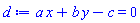 a*x+b*y-c = 0