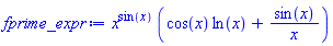 x^sin(x)*(cos(x)*ln(x)+sin(x)/x)