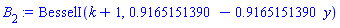 BesselI(k+1, .9165151390-.9165151390*y)