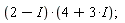 (2-I)*(4+3*I)
