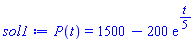 P(t) = 1500-200*exp((1/5)*t)