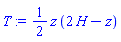 (1/2)*z*(2*H-z)