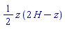 (1/2)*z*(2*H-z)