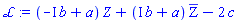 (-I*b+a)*Z+(I*b+a)*`#mrow(mover(mo(Z),mo("&#x305;")))`-2*c