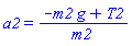 a2 = (-g*m2+T2)/m2