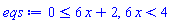 0 <= 6*x+2, 6*x < 4