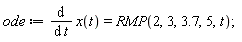 ode := diff(x(t), t) = RMP(2, 3, 3.7, 5, t);