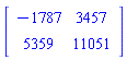 Matrix(2, 2, {(1, 1) = -1787, (1, 2) = 3457, (2, 1) = 5359, (2, 2) = 11051})