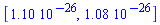 [0.110e-25, 0.108e-25]