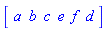 Vector[row](6, {(1) = a, (2) = b, (3) = c, (4) = e, (5) = f, (6) = d})