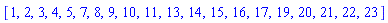[1, 2, 3, 4, 5, 7, 8, 9, 10, 11, 13, 14, 15, 16, 17, 19, 20, 21, 22, 23]